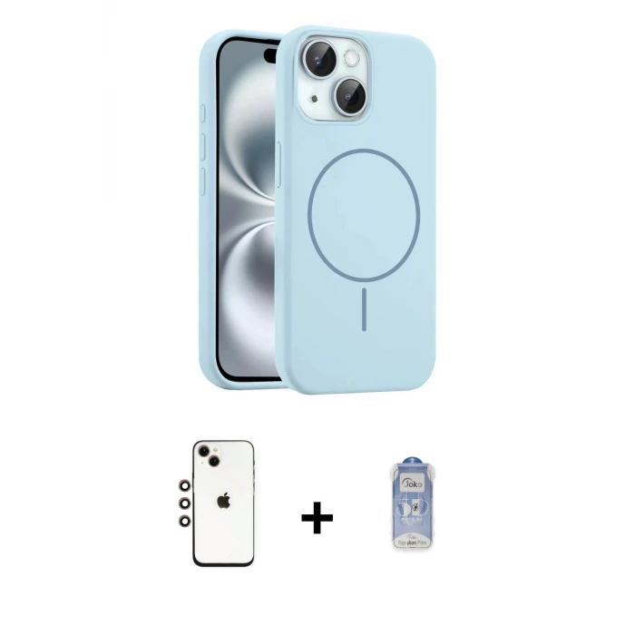 ieg™ iPhone 14 Kılıf Yankı Form Serisi - Siyah Joko Magic 5D Cam + Shine Kamera Lens - GI