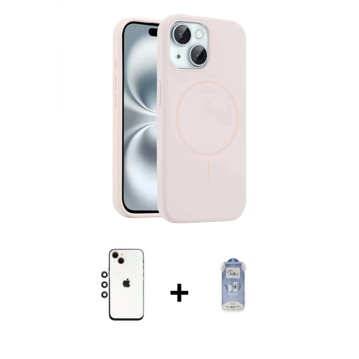 ieg™ iPhone 14 Kılıf Yankı Form Serisi - Siyah Joko Magic 5D Cam + Shine Kamera Lens - GI