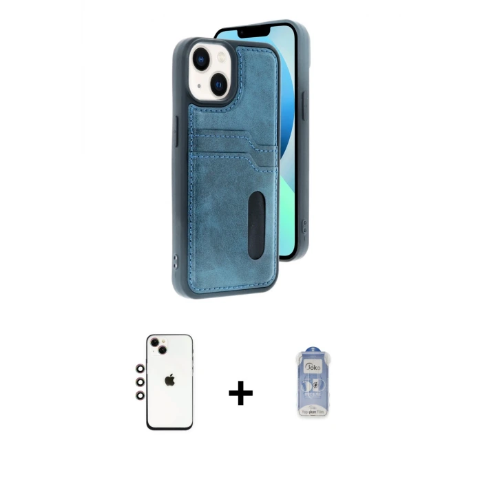 ieg™ iPhone 14 Kılıf Yörünge Işık Serisi - Siyah Joko Magic 5D Cam + Shine Kamera Lens - GI