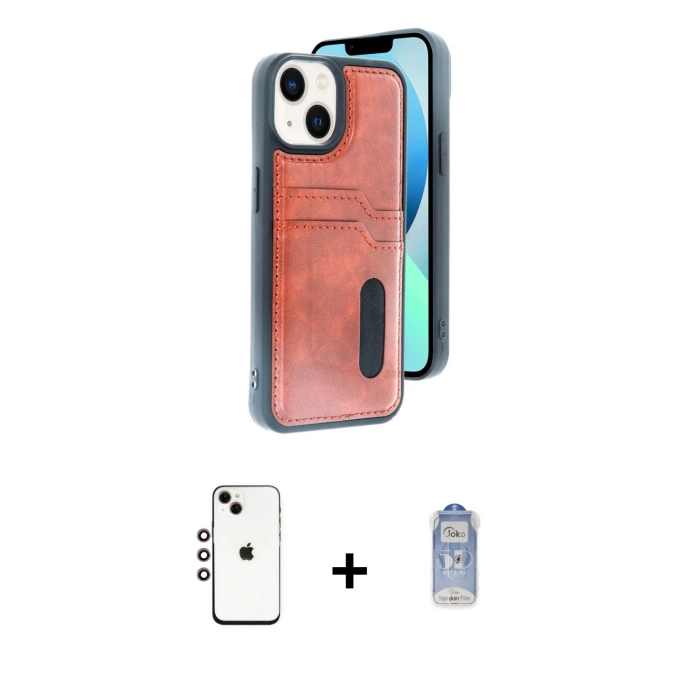 ieg™ iPhone 14 Kılıf Yörünge Işık Serisi - Siyah Joko Magic 5D Cam + Shine Kamera Lens - GI