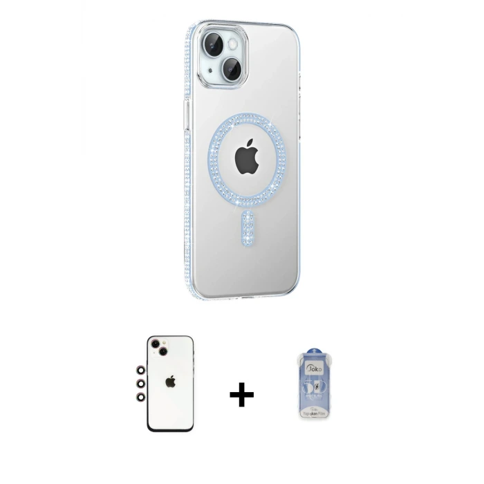 ieg™ iPhone 14 Kılıf Yörünge Koleksiyonu - Siyah Joko Magic 5D Cam + Shine Kamera Lens - GI