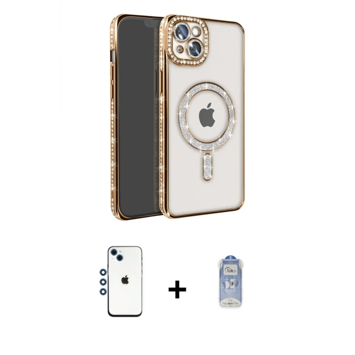 ieg™ iPhone 14 Kılıf Zirve Doku Prime - Siyah Joko Magic 5D Cam + Shine Kamera Lens - MI