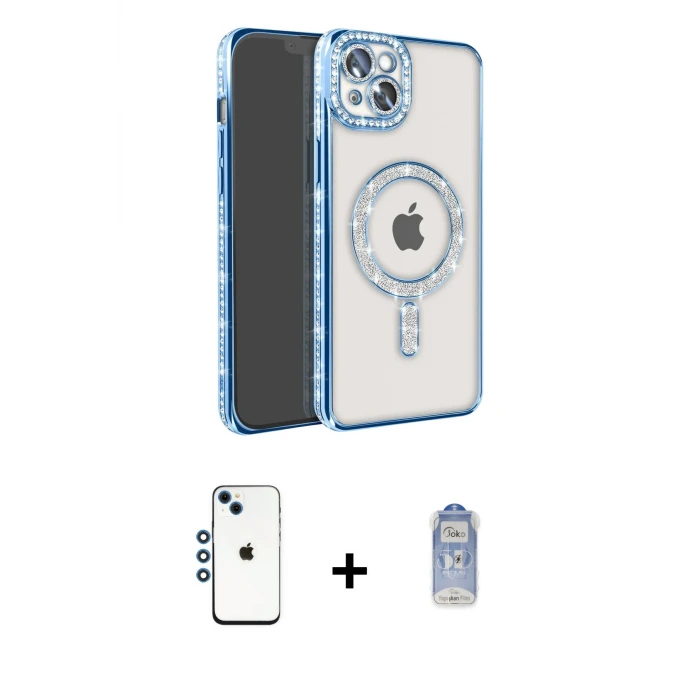 ieg™ iPhone 14 Kılıf Zirve Doku Prime - Siyah Joko Magic 5D Cam + Shine Kamera Lens - MI