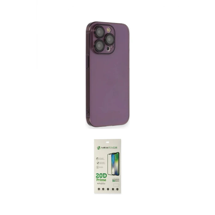 ieg™ iPhone 14 Pro Kılıf Siluet Minimal Özel Seri - Siyah 20D Premium Cam Ekran Koruyucu