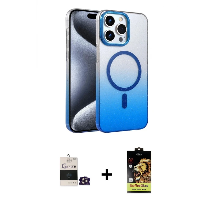 ieg™ iPhone 14 Pro Max Kılıf Ahenk Doku Özel Seri - Siyah Buffer Cam Ekran Koruyucu + Bilvis Titan Kamera Lens - GD