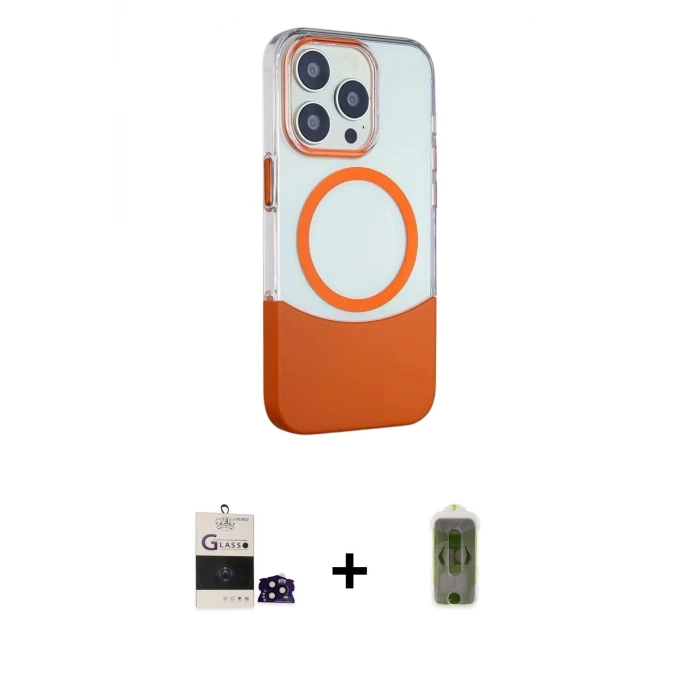ieg™ iPhone 14 Pro Max Kılıf Çekirdek Asil Özel Seri - Siyah Joko Magic 5D Hayalet Cam + Bilvis Titan Kamera Lens - SH