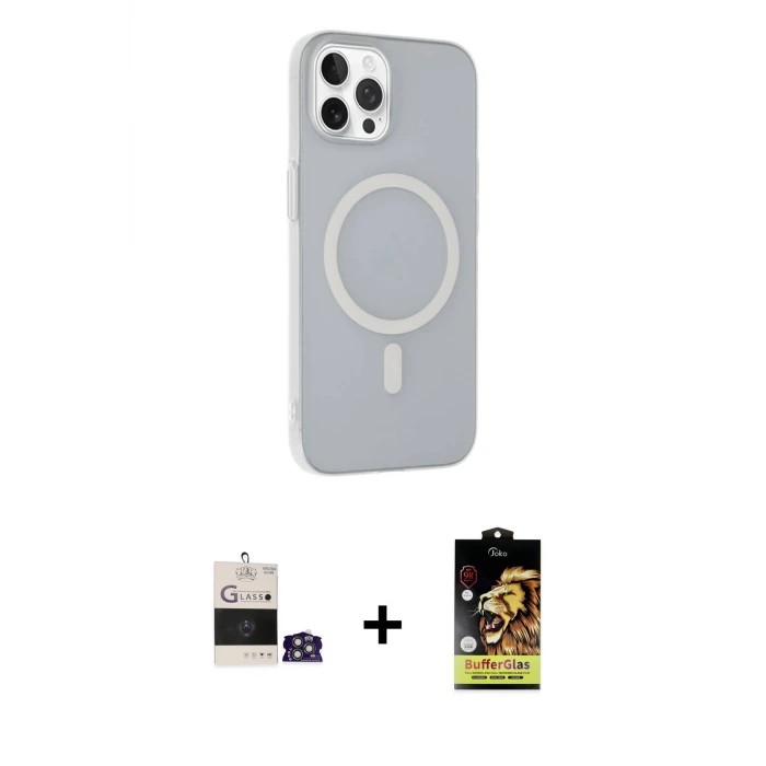ieg™ iPhone 14 Pro Max Kılıf Çekirdek Modern Prime - Siyah Buffer Cam Ekran Koruyucu + Bilvis Titan Kamera Lens - GS