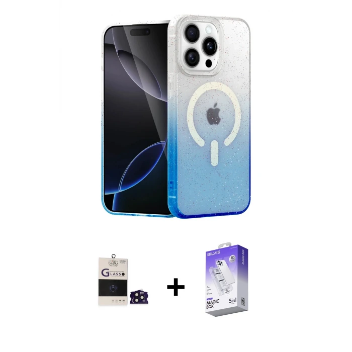 ieg™ iPhone 14 Pro Max Kılıf Eksen Minimal Özel Seri - Siyah Bilvis 5in1 3D Magic Cam Ekran Koruyucu + Bilvis Titan Kamera Lens - DNMR