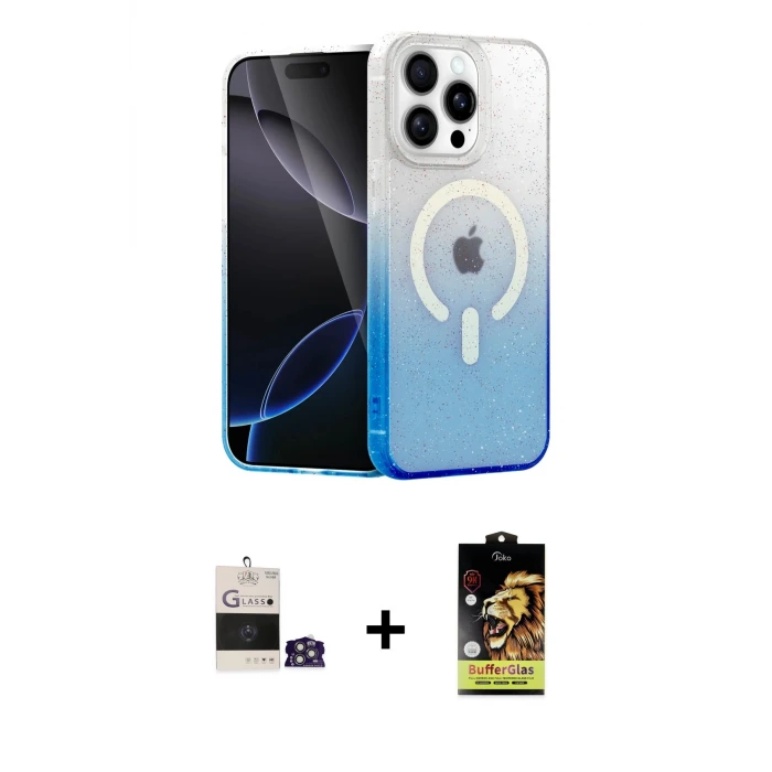 ieg™ iPhone 14 Pro Max Kılıf Eksen Minimal Özel Seri - Siyah Buffer Cam Ekran Koruyucu + Bilvis Titan Kamera Lens - GS