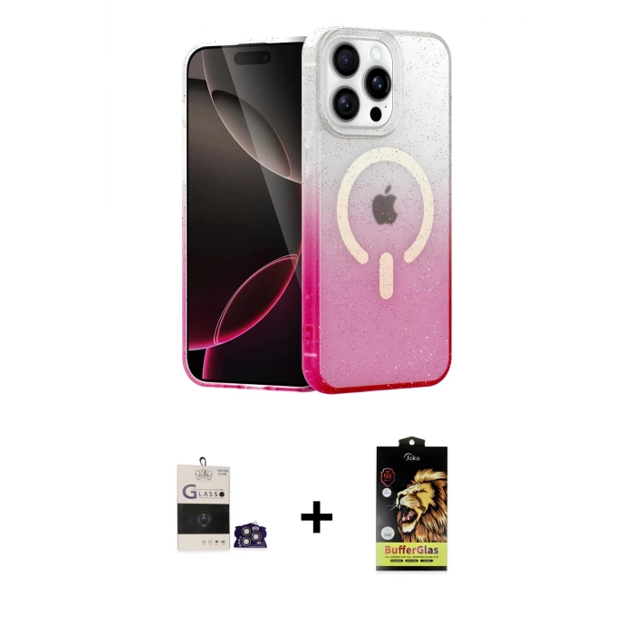 ieg™ iPhone 14 Pro Max Kılıf Eksen Minimal Özel Seri - Siyah Buffer Cam Ekran Koruyucu + Bilvis Titan Kamera Lens - GS