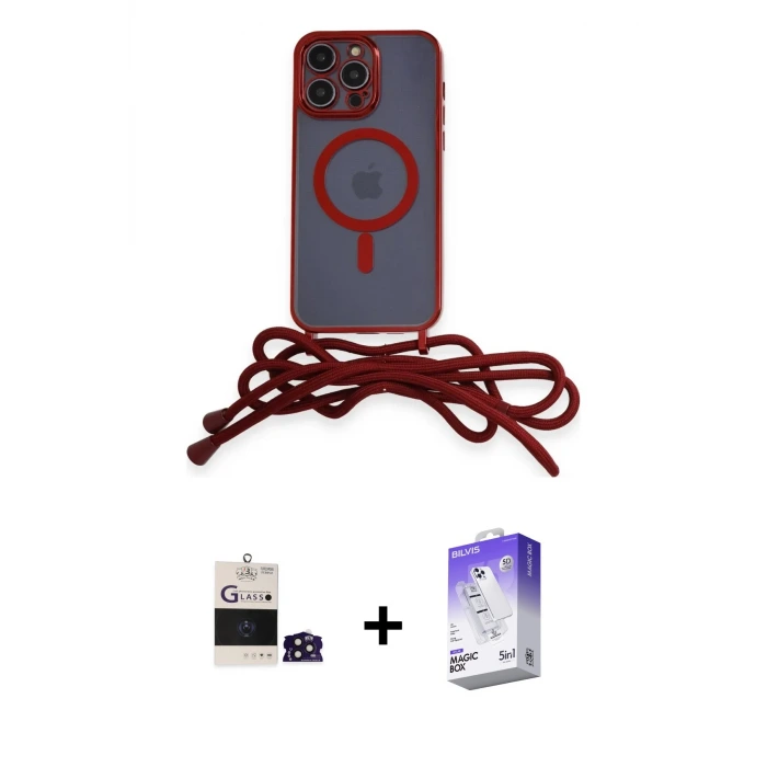 ieg™ iPhone 14 Pro Max Kılıf Eksen Özel Seri - Siyah Bilvis 5in1 3D Magic Cam Ekran Koruyucu + Bilvis Titan Kamera Lens - DNMR