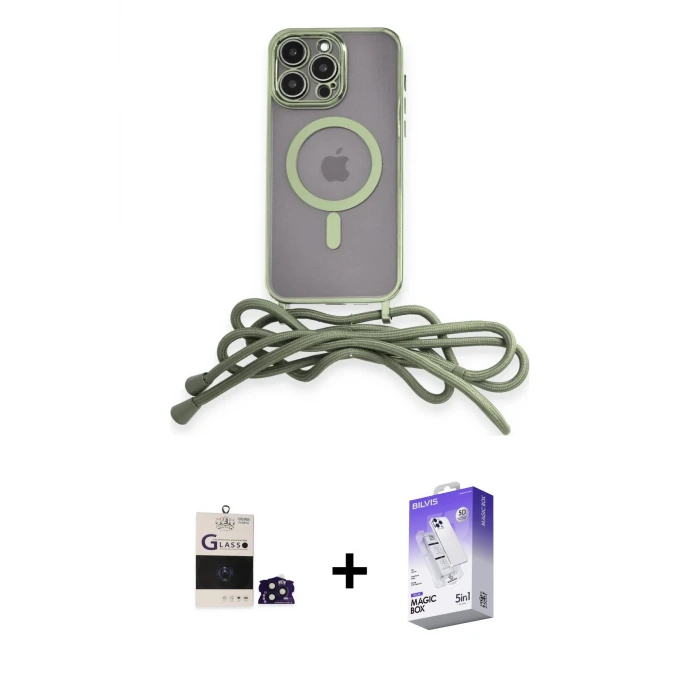 ieg™ iPhone 14 Pro Max Kılıf Eksen Özel Seri - Siyah Bilvis 5in1 3D Magic Cam Ekran Koruyucu + Bilvis Titan Kamera Lens - DNMR
