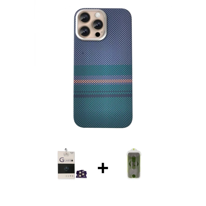 ieg™ iPhone 14 Pro Max Kılıf Eksen Prime - Siyah Joko Magic 5D Hayalet Cam + Bilvis Titan Kamera Lens - GD