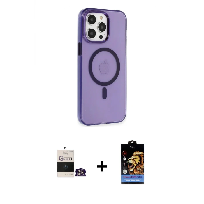 ieg™ iPhone 14 Pro Max Kılıf Kıvılcım Asil Özel Seri - Siyah Buffer Hayalet Cam Ekran Koruyucu + Bilvis Titan Kamera Lens - GD