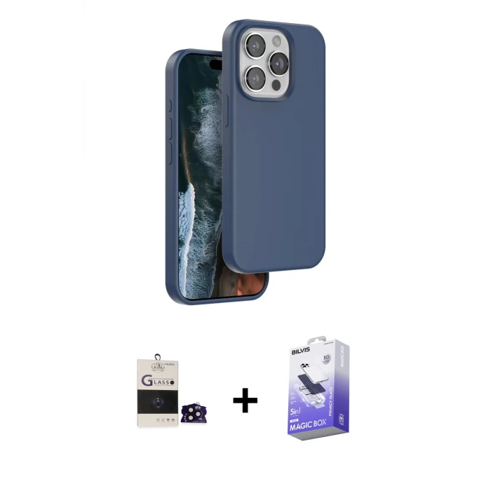 ieg™ iPhone 14 Pro Max Kılıf Kıvılcım Çizgi Serisi - Siyah Bilvis 5in1 5D Magic Hayalet Cam Ekran Koruyucu + Bilvis Titan Kamera Lens - SH