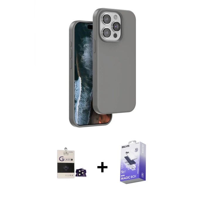 ieg™ iPhone 14 Pro Max Kılıf Kıvılcım Çizgi Serisi - Siyah Bilvis 5in1 5D Magic Hayalet Cam Ekran Koruyucu + Bilvis Titan Kamera Lens - SH