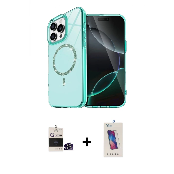 ieg™ iPhone 14 Pro Max Kılıf Kıvılcım Form Prime - Siyah Joko 5D Cam + Bilvis Titan Kamera Lens - SH