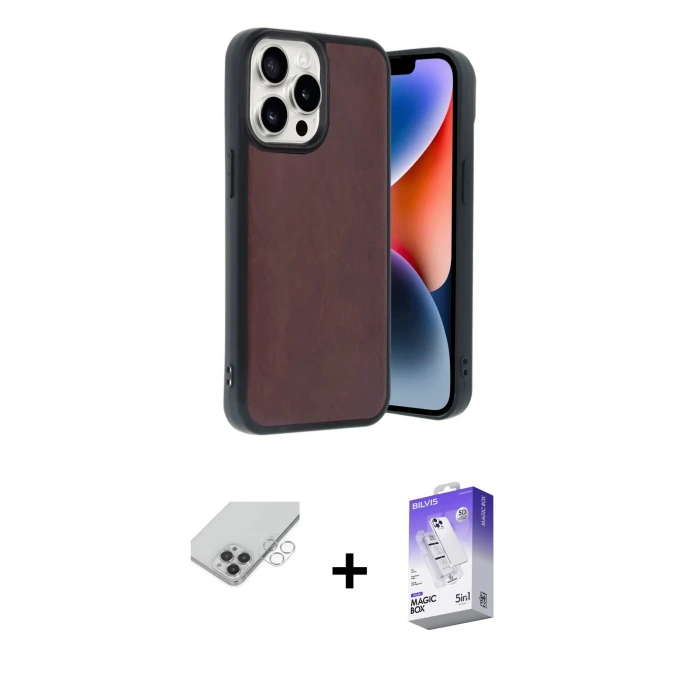 ieg™ iPhone 14 Pro Max Kılıf Kıvılcım Işık Serisi - Siyah Bilvis 5in1 3D Magic Cam Ekran Koruyucu + Band Metal Kamera Lens - GS
