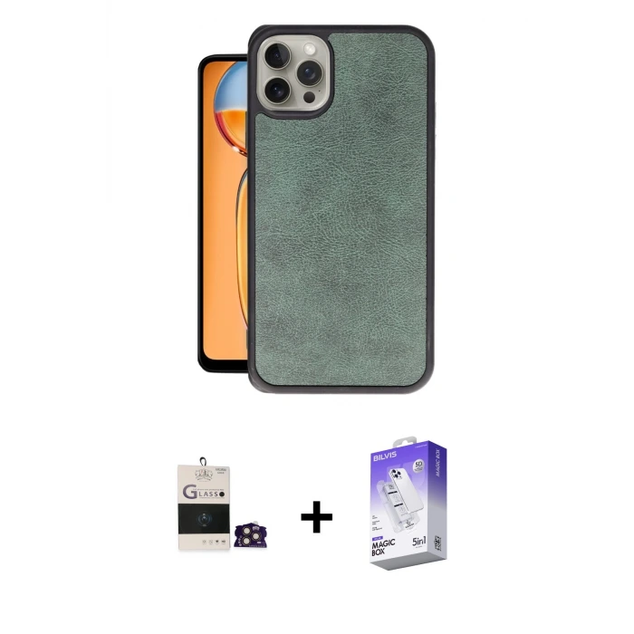 ieg™ iPhone 14 Pro Max Kılıf Kıvılcım Işık Serisi - Siyah Bilvis 5in1 3D Magic Cam Ekran Koruyucu + Bilvis Titan Kamera Lens - GD