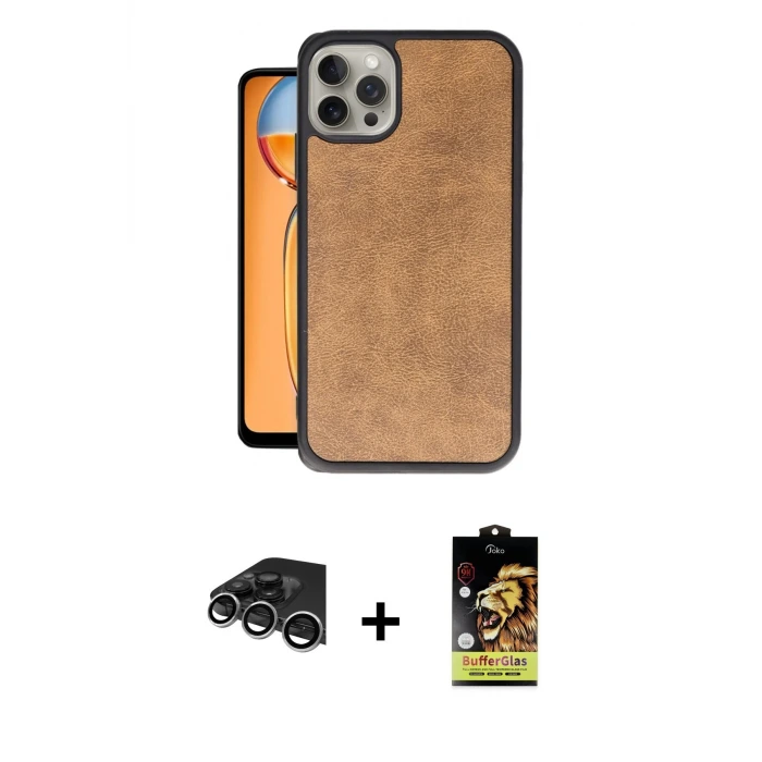 ieg™ iPhone 14 Pro Max Kılıf Kıvılcım Işık Serisi - Siyah Buffer Cam Ekran Koruyucu + Raze Metal Kamera Lens - GS