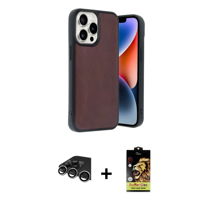 ieg™ iPhone 14 Pro Max Kılıf Kıvılcım Işık Serisi - Siyah Buffer Cam Ekran Koruyucu + Raze Metal Kamera Lens - GS