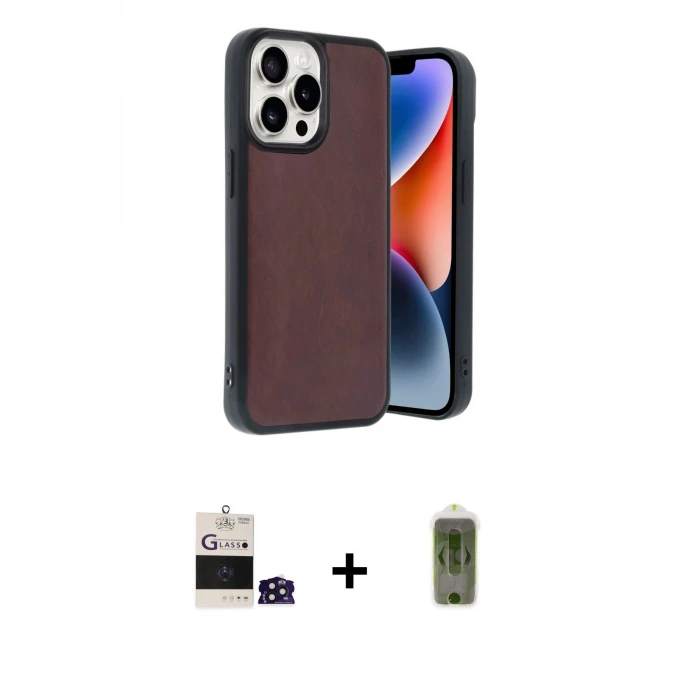 ieg™ iPhone 14 Pro Max Kılıf Kıvılcım Işık Serisi - Siyah Joko Magic 5D Hayalet Cam + Bilvis Titan Kamera Lens - DNMR