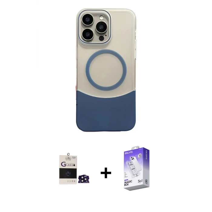 ieg™ iPhone 14 Pro Max Kılıf Kozmos Form Özel Seri - Siyah Bilvis 5in1 3D Magic Cam Ekran Koruyucu + Bilvis Titan Kamera Lens - DNMR