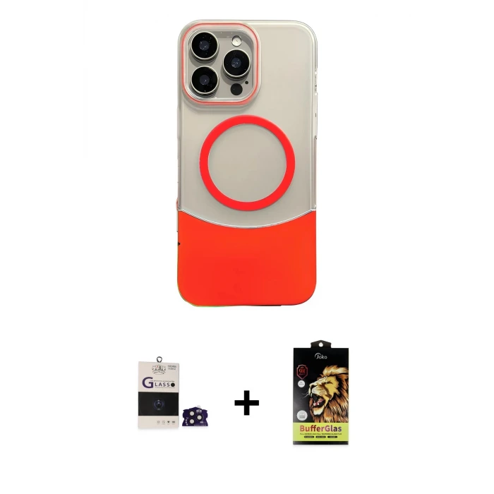 ieg™ iPhone 14 Pro Max Kılıf Kozmos Form Özel Seri - Siyah Buffer Cam Ekran Koruyucu + Bilvis Titan Kamera Lens - DNMR