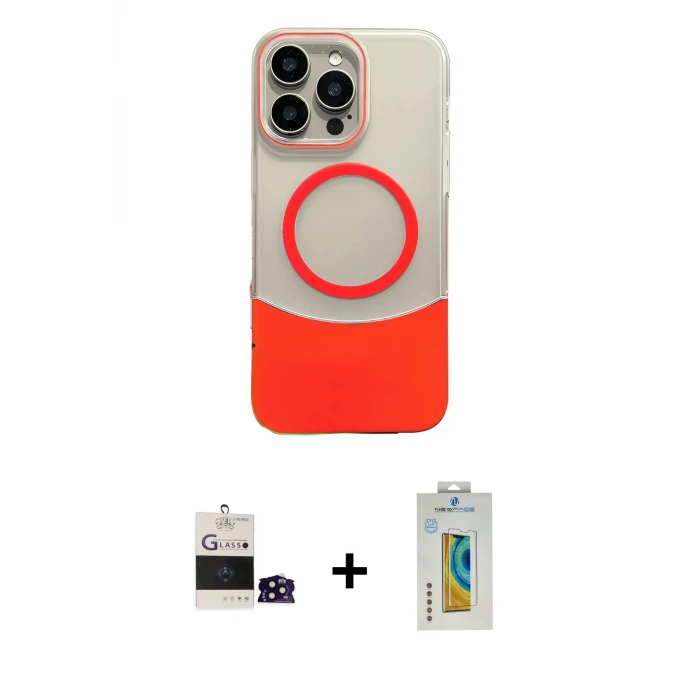 ieg™ iPhone 14 Pro Max Kılıf Kozmos Form Özel Seri - Siyah Polymer Nano Ekran Koruyucu + Bilvis Titan Kamera Lens - SH