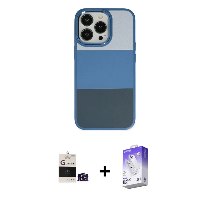 ieg™ iPhone 14 Pro Max Kılıf Kutup Özel Seri - Siyah Bilvis 5in1 3D Magic Cam Ekran Koruyucu + Bilvis Titan Kamera Lens - DNMR