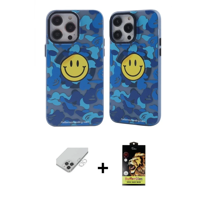 ieg™ iPhone 14 Pro Max Kılıf Nova Doku Koleksiyonu - Siyah Buffer Cam Ekran Koruyucu + Band Metal Kamera Lens - GS