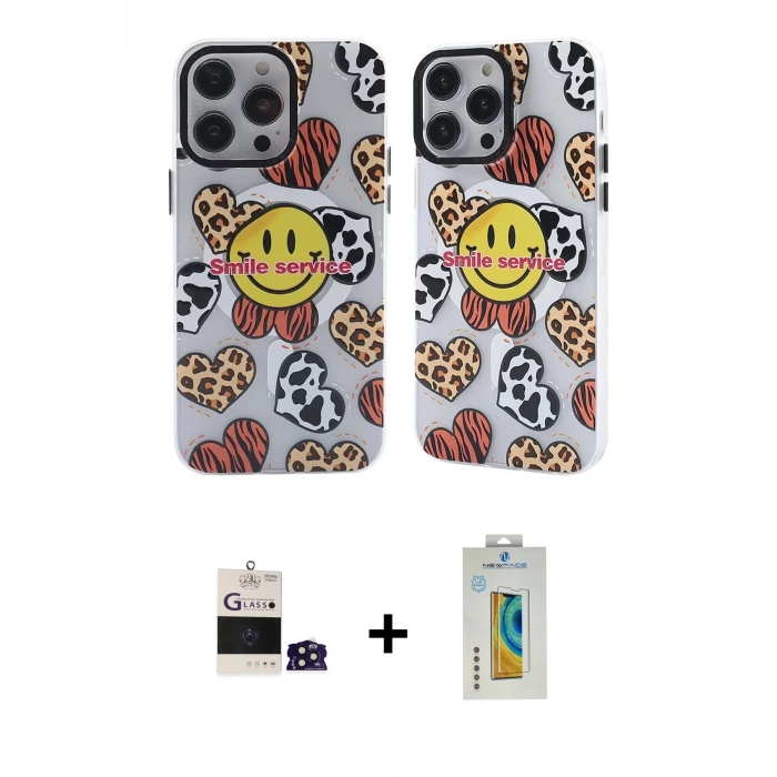 ieg™ iPhone 14 Pro Max Kılıf Nova Doku Koleksiyonu - Siyah Polymer Nano Ekran Koruyucu + Bilvis Titan Kamera Lens - DNMR