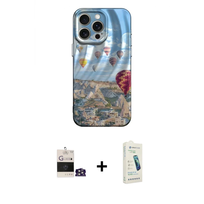 ieg™ iPhone 14 Pro Max Kılıf Nova Doku Prime - Şeffaf Pasifik Cam Ekran Koruyucu + Bilvis Titan Kamera Lens - GS