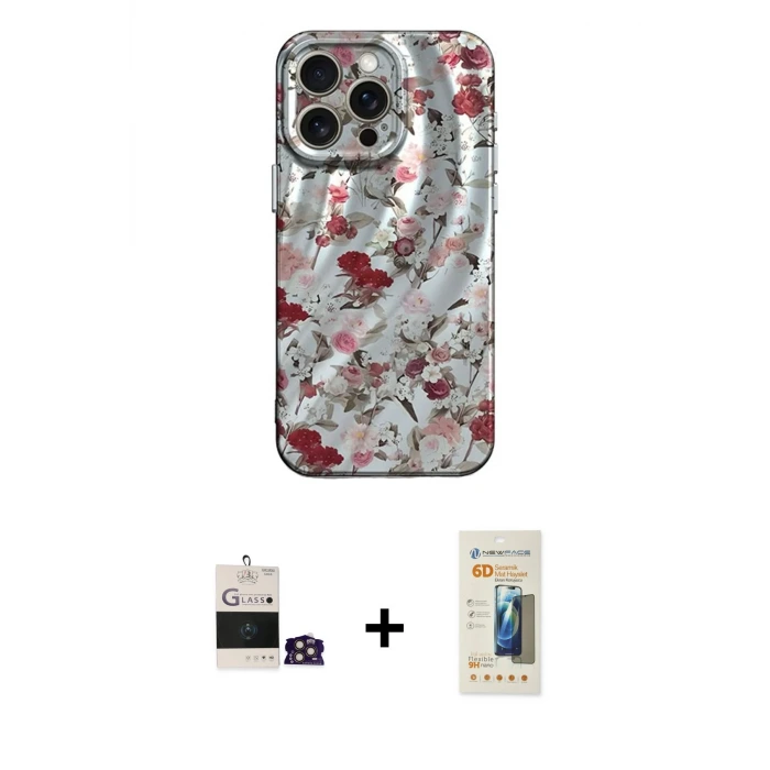 ieg™ iPhone 14 Pro Max Kılıf Nova Doku Prime - Siyah 6D Mat Seramik Hayalet Nano Ekran Koruyucu + Bilvis Titan Kamera Lens - GD
