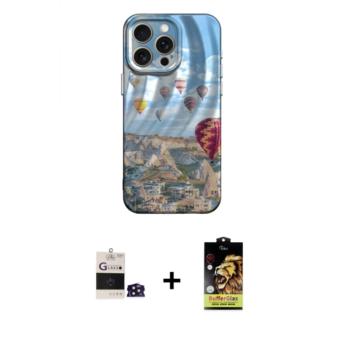 ieg™ iPhone 14 Pro Max Kılıf Nova Doku Prime - Siyah Buffer Cam Ekran Koruyucu + Bilvis Titan Kamera Lens - DNMR