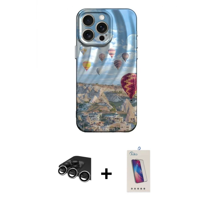 ieg™ iPhone 14 Pro Max Kılıf Nova Doku Prime - Siyah Joko 5D Cam + Raze Metal Kamera Lens - GS