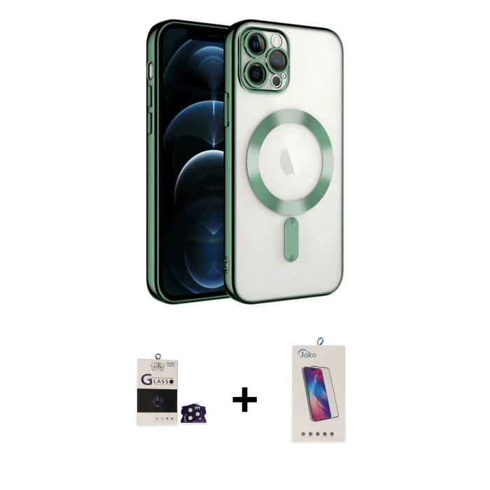 ieg™ iPhone 14 Pro Max Kılıf Nova Işık Özel Seri - Siyah Joko 5D Cam + Bilvis Titan Kamera Lens - DNMR