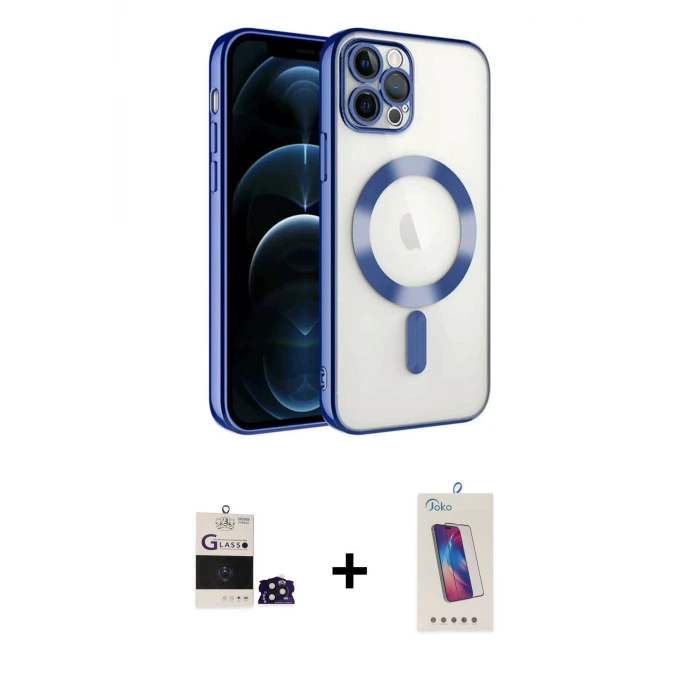 ieg™ iPhone 14 Pro Max Kılıf Nova Işık Özel Seri - Siyah Joko 5D Cam + Bilvis Titan Kamera Lens - DNMR