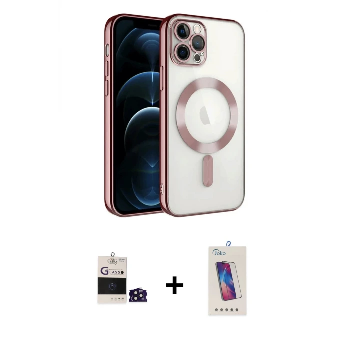 ieg™ iPhone 14 Pro Max Kılıf Nova Işık Özel Seri - Siyah Joko 5D Cam + Bilvis Titan Kamera Lens - DNMR