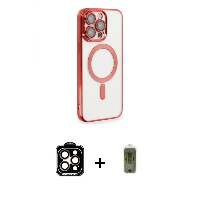 ieg™ iPhone 14 Pro Max Kılıf Nova Işık Özel Seri - Siyah Joko Magic 5D Hayalet Cam + PVD Metal Kamera Lens - TU