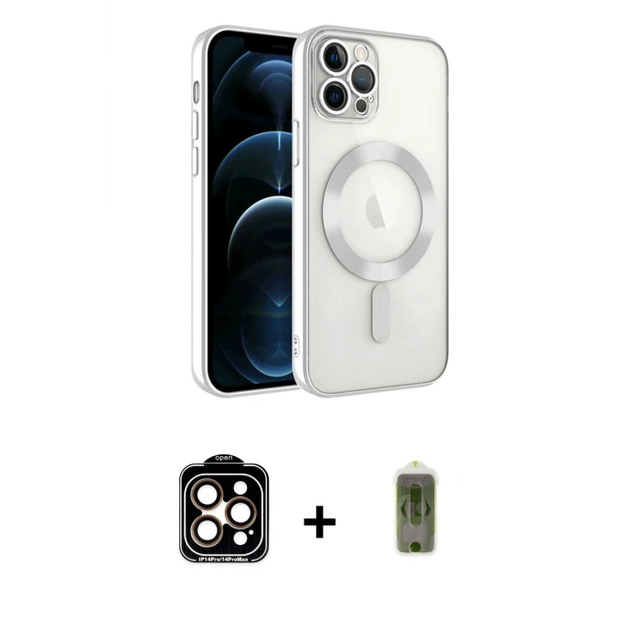 ieg™ iPhone 14 Pro Max Kılıf Nova Işık Özel Seri - Siyah Joko Magic 5D Hayalet Cam + PVD Metal Kamera Lens - TU