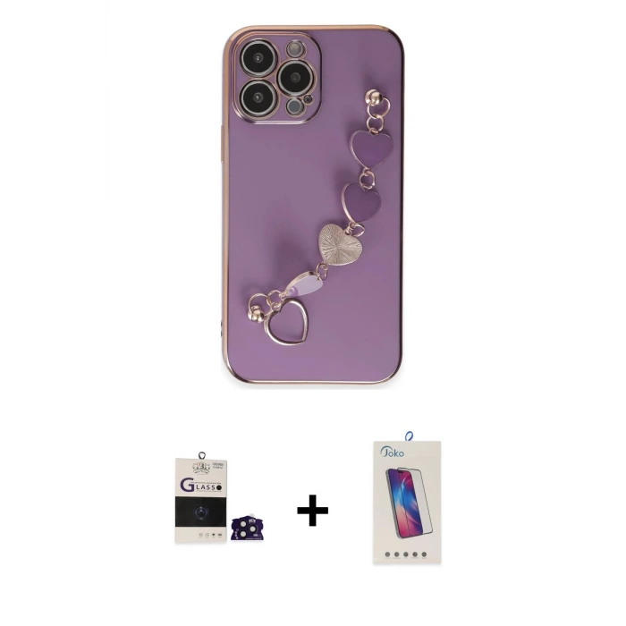 ieg™ iPhone 14 Pro Max Kılıf Nova Işık Prime - Siyah Joko 5D Cam + Bilvis Titan Kamera Lens - DNMR