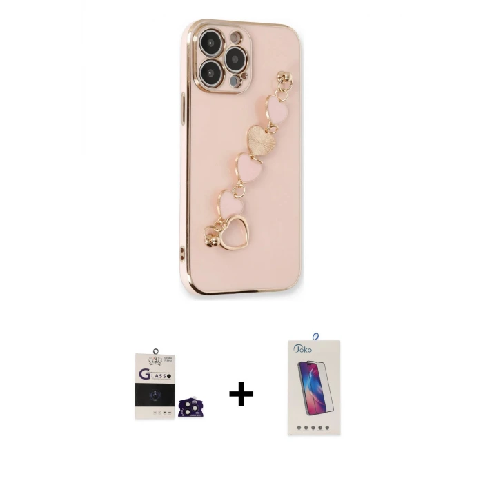 ieg™ iPhone 14 Pro Max Kılıf Nova Işık Prime - Siyah Joko 5D Cam + Bilvis Titan Kamera Lens - DNMR