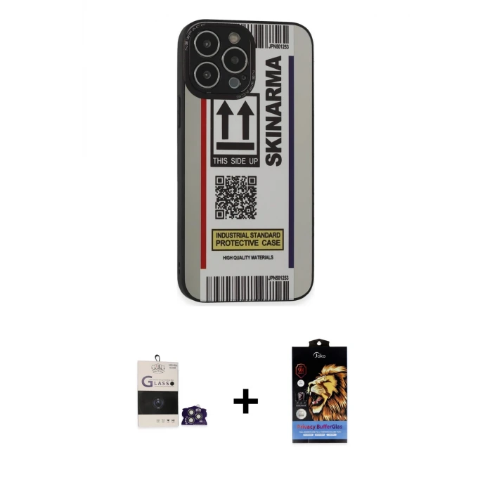 ieg™ iPhone 14 Pro Max Kılıf Odak Klasik Serisi - Siyah Buffer Hayalet Cam Ekran Koruyucu + Bilvis Titan Kamera Lens - GS