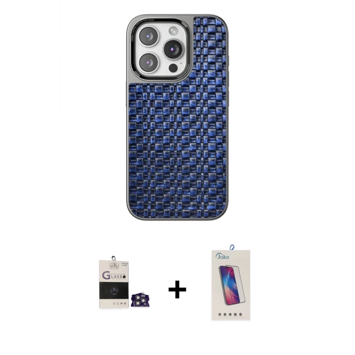 ieg™ iPhone 14 Pro Max Kılıf Siluet Form Serisi - Siyah Joko 5D Cam + Bilvis Titan Kamera Lens - GS