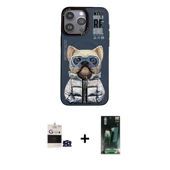 ieg™ iPhone 14 Pro Max Kılıf Siluet Modern Özel Seri - Şeffaf 360 Full Body Arka Koruyucu + Bilvis Titan Kamera Lens - DNMR