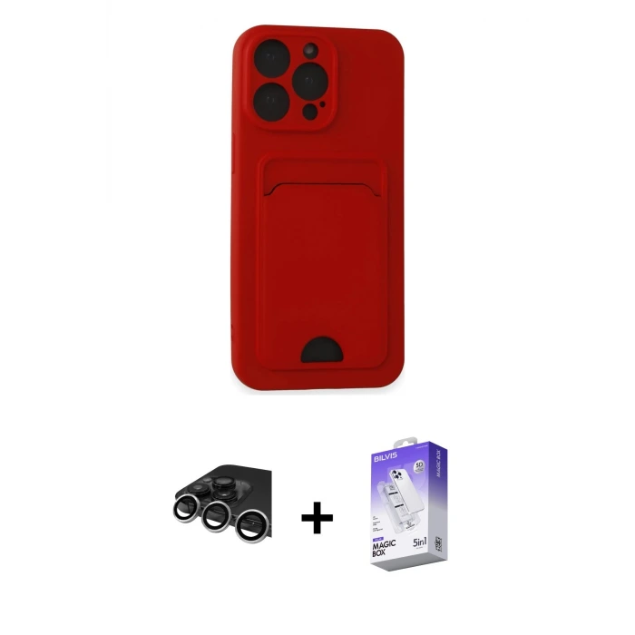 ieg™ iPhone 14 Pro Max Kılıf Vadi Çizgi Prime - Siyah Bilvis 5in1 3D Magic Cam Ekran Koruyucu + Raze Metal Kamera Lens - GS