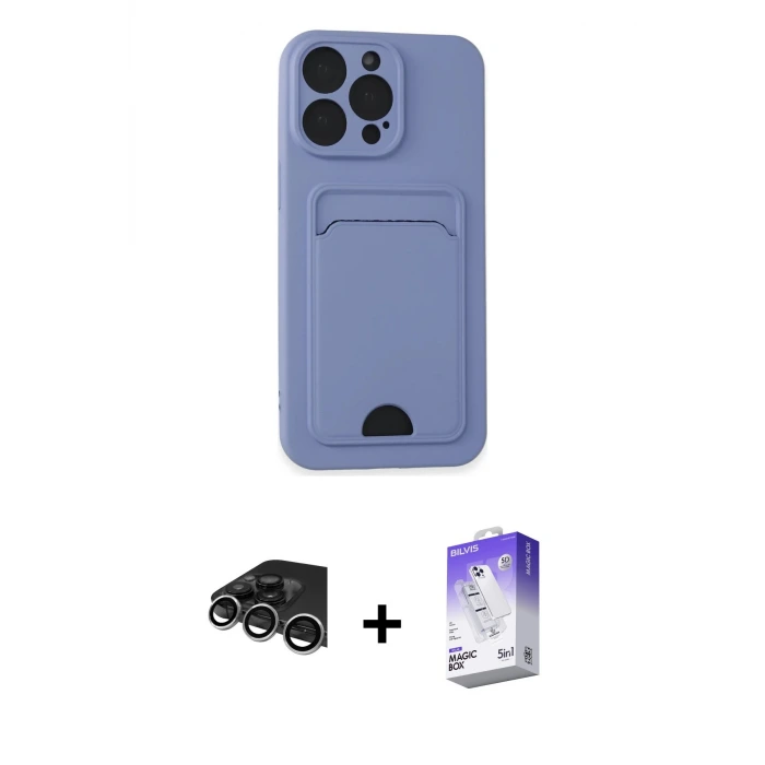 ieg™ iPhone 14 Pro Max Kılıf Vadi Çizgi Prime - Siyah Bilvis 5in1 3D Magic Cam Ekran Koruyucu + Raze Metal Kamera Lens - GS