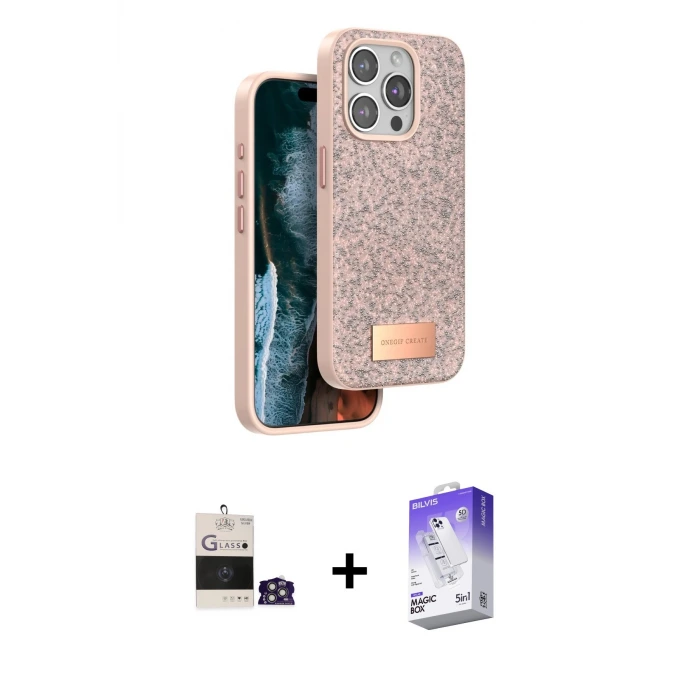 ieg™ iPhone 14 Pro Max Kılıf Vadi Klasik Serisi - Siyah Bilvis 5in1 3D Magic Cam Ekran Koruyucu + Bilvis Titan Kamera Lens - GS