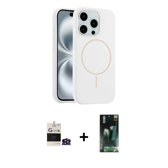 ieg™ iPhone 14 Pro Max Kılıf Yankı Form Serisi - Şeffaf 360 Full Body Arka Koruyucu + Bilvis Titan Kamera Lens - DNMR